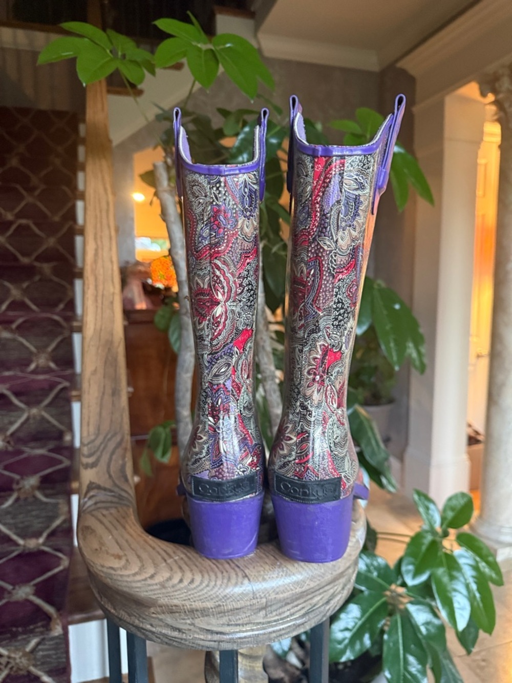 CORKYS Ladies size 6 western rubber boot excellent condition Paisley print - Picture 5 of 9